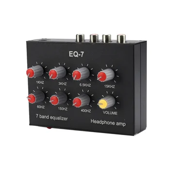 EQ-7 Car Audio Amplificador de los Auriculares 7-Band EQ Ecualizador Digital de 2 Canales de Sonido Ecualizador
