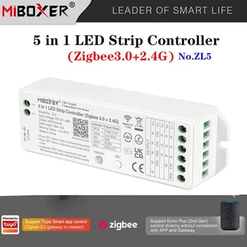 Miboxer Zigbee 3.0+2.4 G Dual blanco/RGB/RGBW/RGBCCT 5 en 1 Tira de LED Controlador de ZL5 CCT Solo color 5050 de la MAZORCA de la Luz de la cinta Dimmer