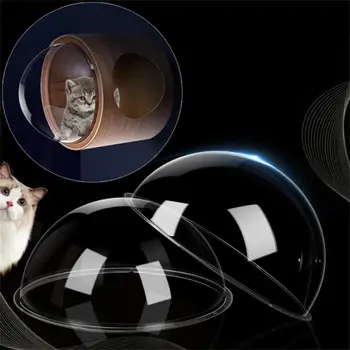 Pet Hemisférica de la Cubierta Transparente Gato Nido de Accesorios de BRICOLAJE Para que Valla Mascota Peek Mirar hacia Fuera de la Cúpula de la Cubierta de Gato de Escalada Estante de Juguetes para Mascotas
