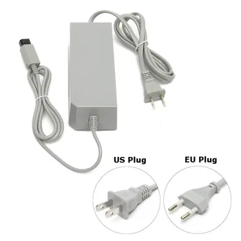 Adaptador de Alimentación de CA 100-240V, Cable de Alimentación, Cable de la UE/US Plug para Nintendo Wii de la Consola a Casa de Repuesto Adaptador de corriente de Pared Gris